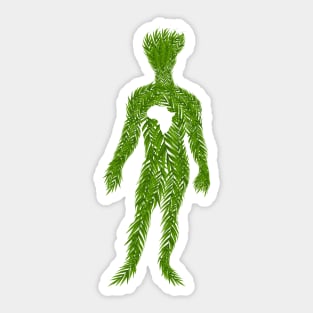 Africa Map, Tropical Leaves Man, African Sticker